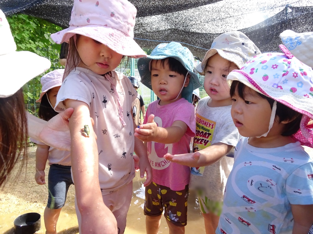 色水で遊ぶ子ども (4)