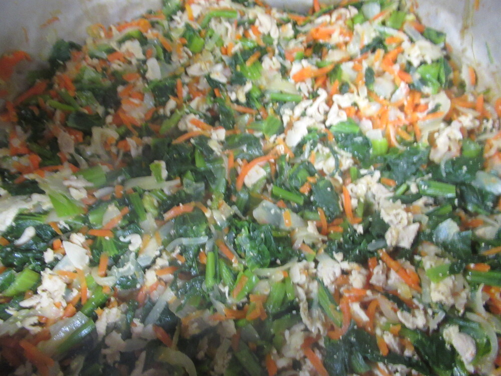 豚肉と野菜の卵炒め1