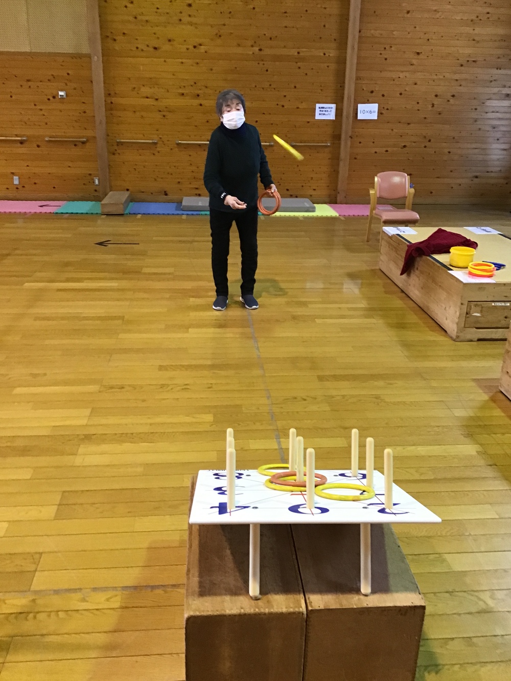 輪投げ中