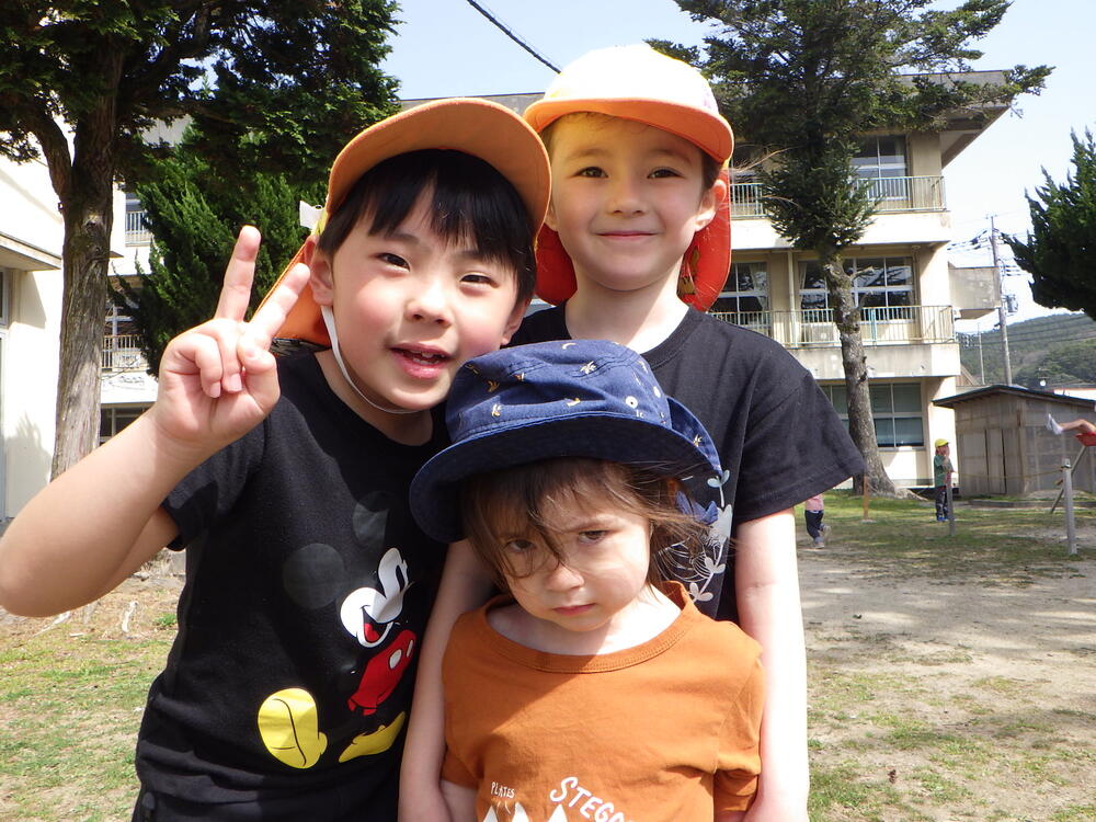 大田小で遊んでいる