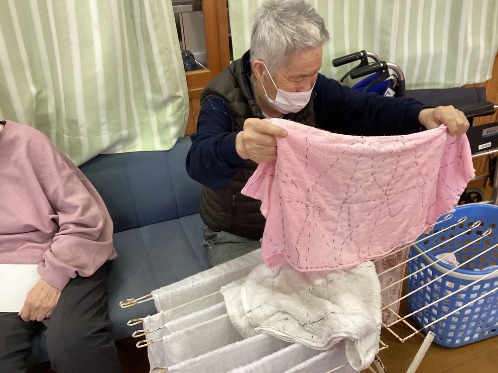 タオル干し