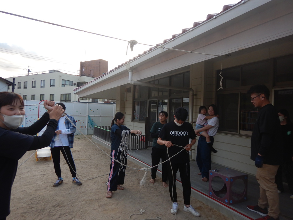 遮光ネット張りの様子