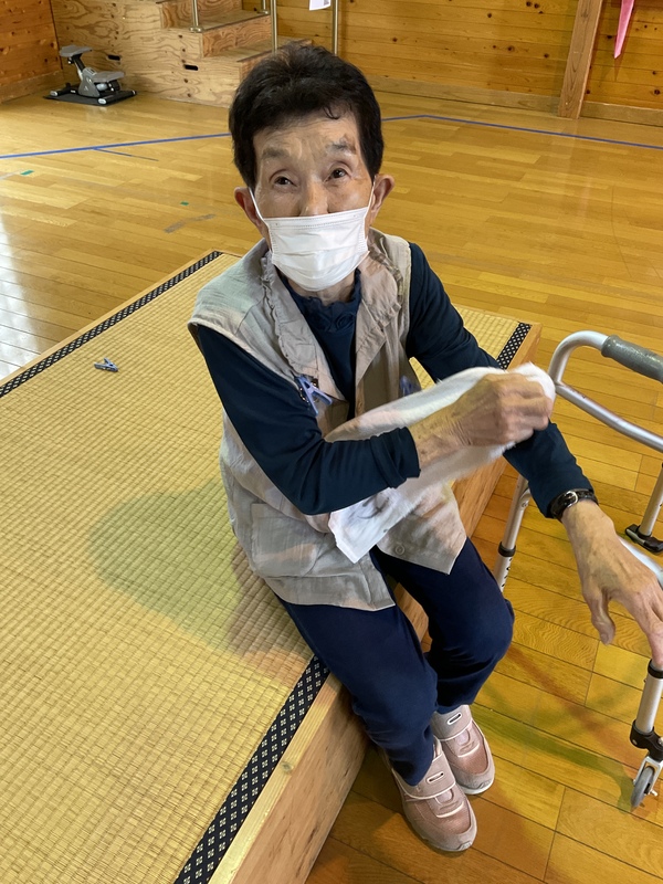 体を洗う動作の確認です