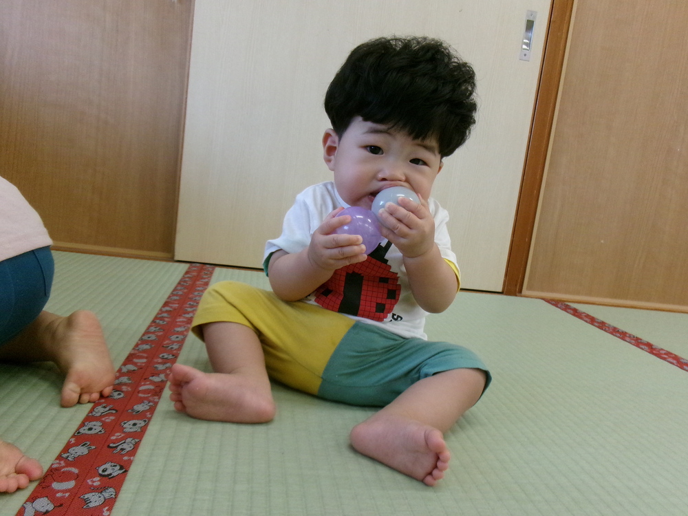 ボールで遊ぶ様子