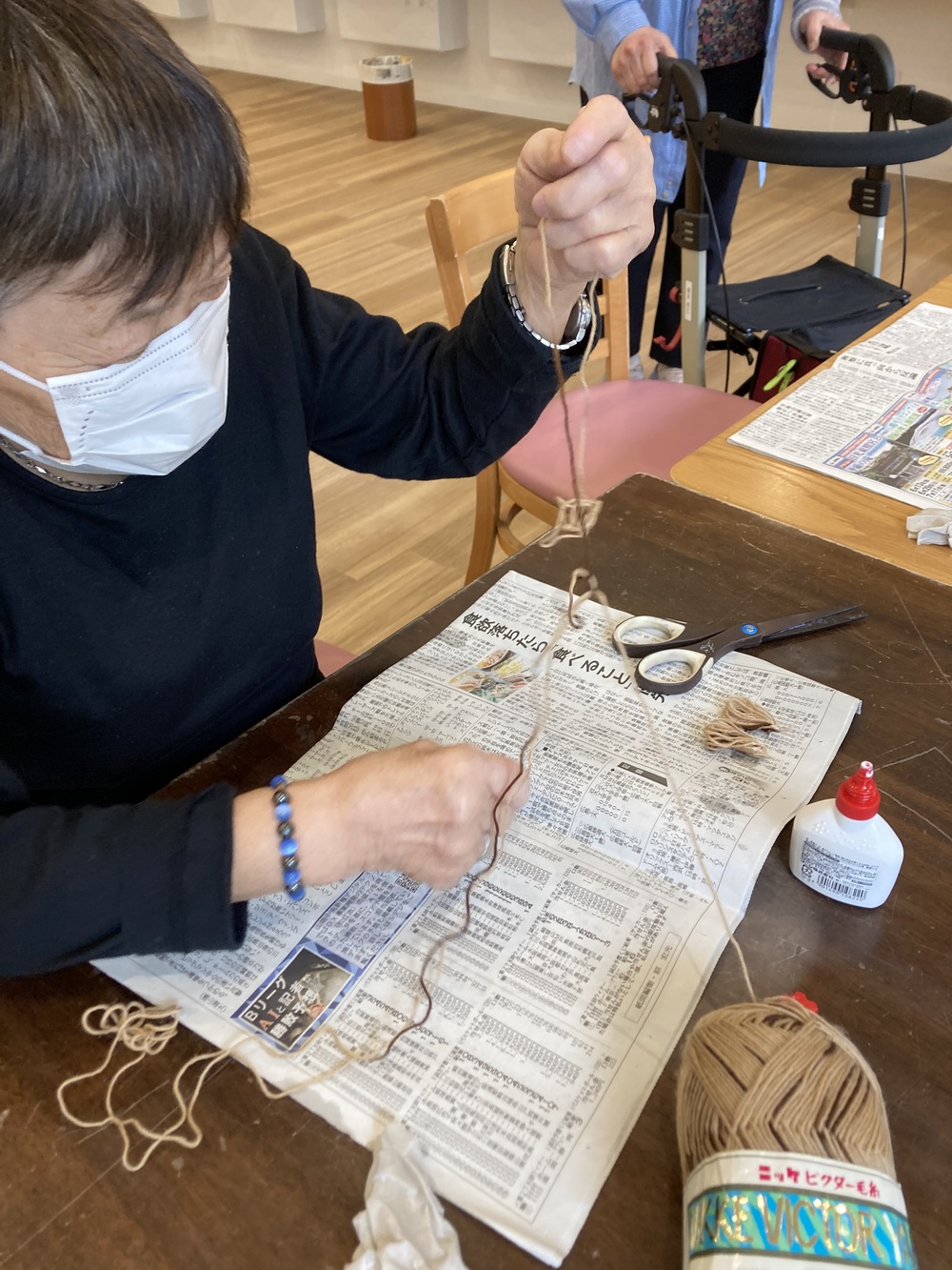 毛糸作業
