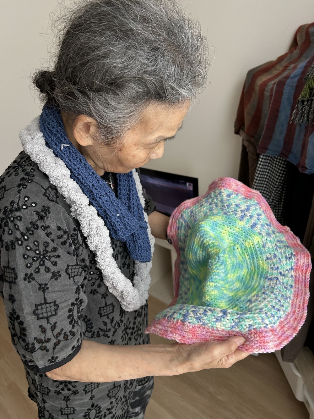 毛糸の座布団