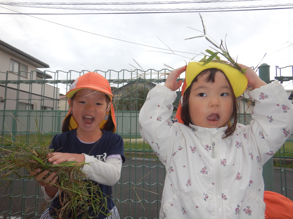 草抜きをする子ども (1)