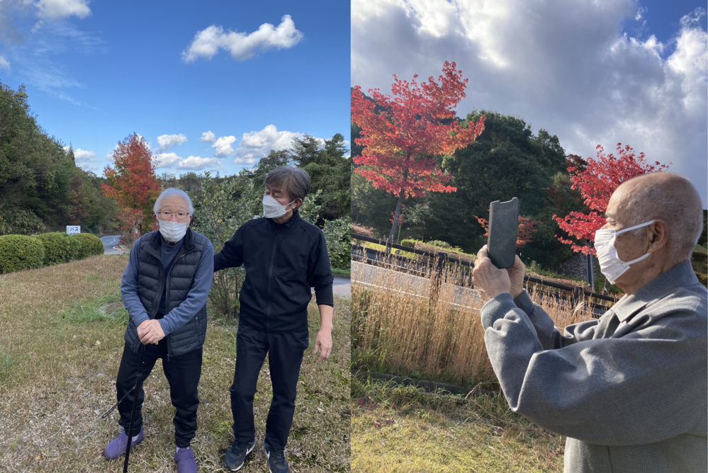 青空と写真撮影