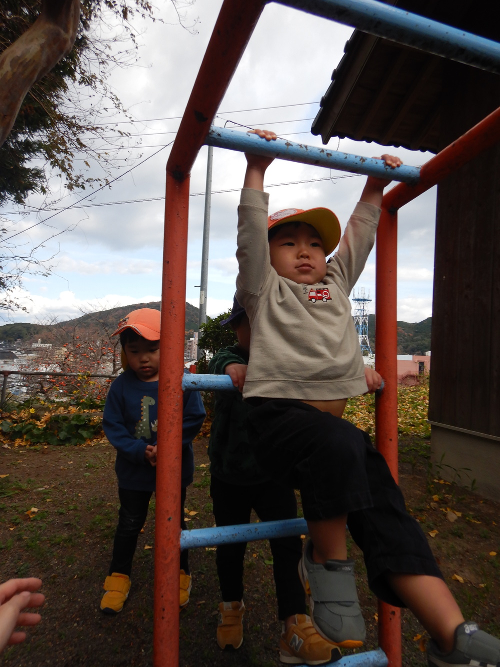 雲梯に挑戦する様子2