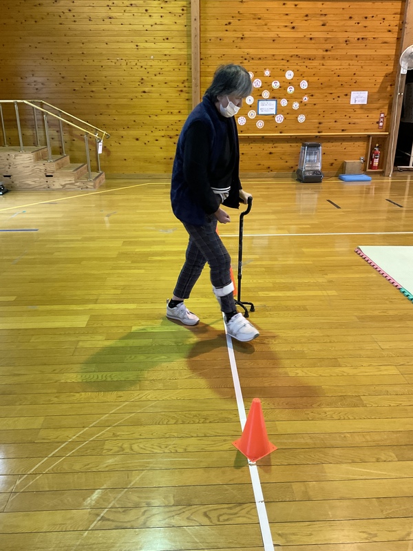 ジグザグに歩いています