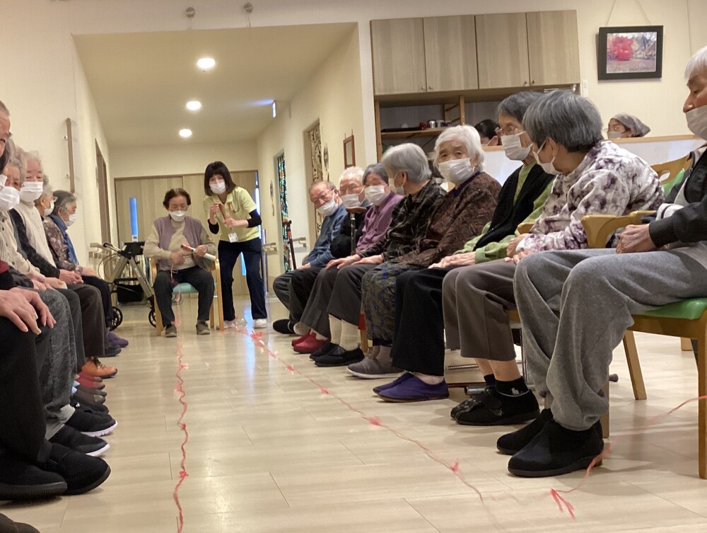 巻いている様子