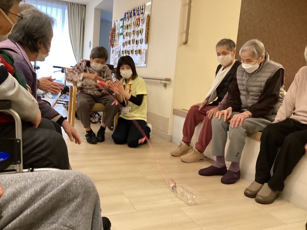 巻いている様子