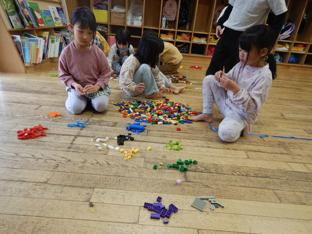 色分けをしている様子