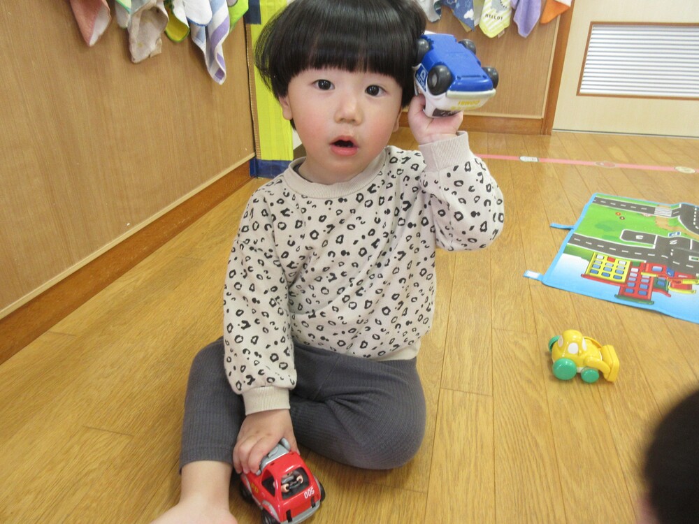 車で遊んでいる