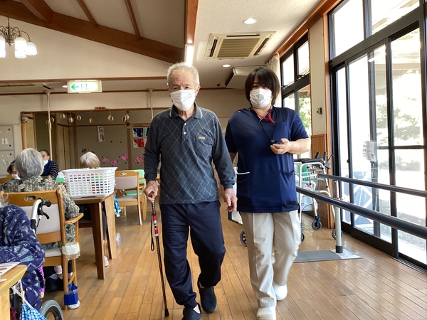 歩行速度、測定中