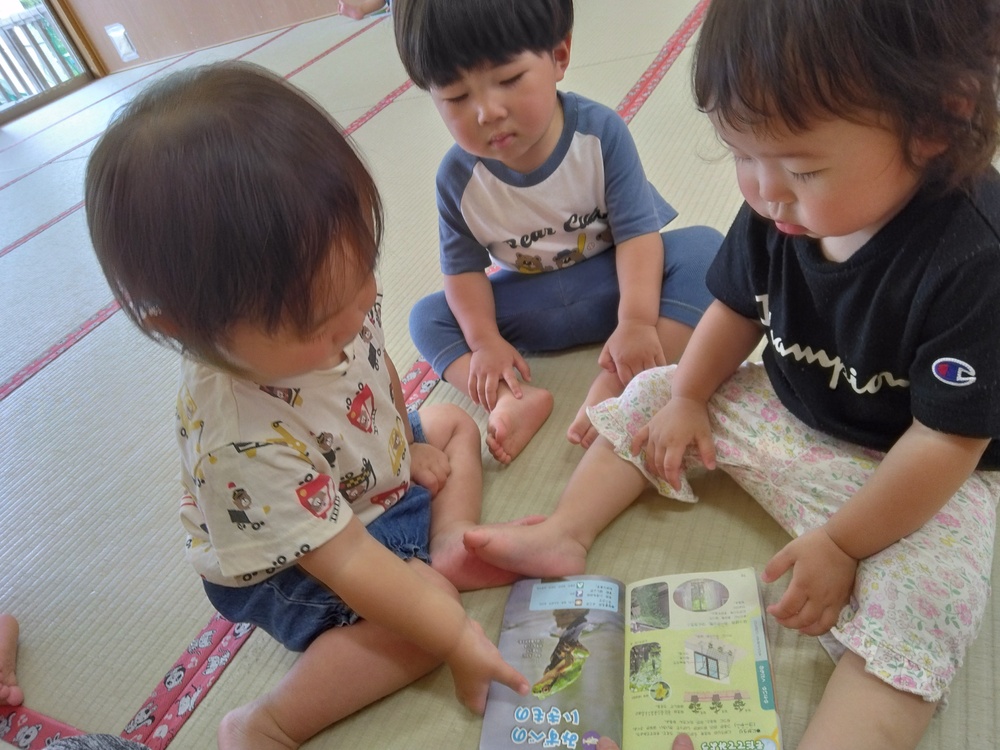 図鑑を見ているようす