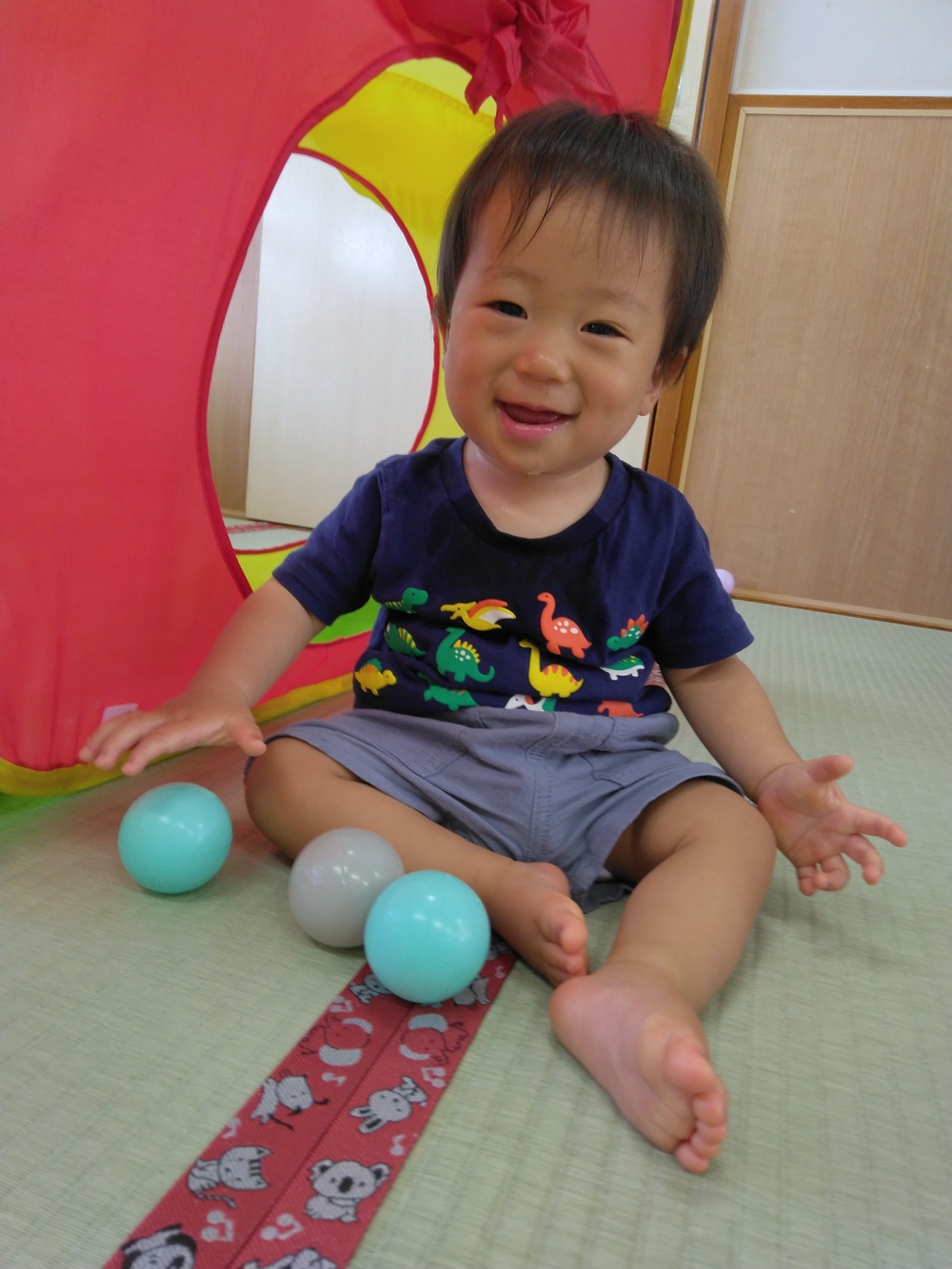 ボール遊びをする様子