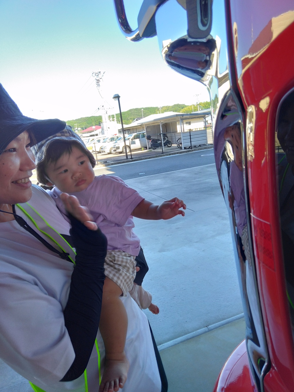 消防車と子ども