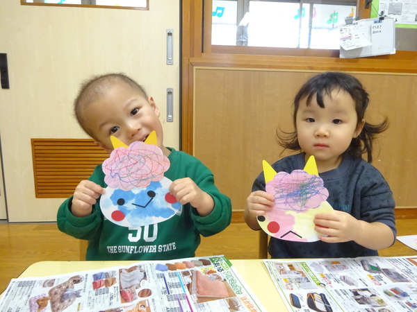 鬼のお面の製作 (3)