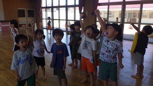 転がしドッヂボールの様子 (1)