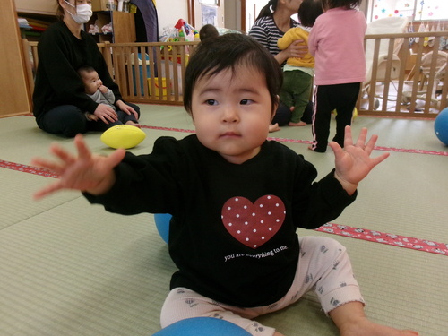 ボールで遊んでいる様子