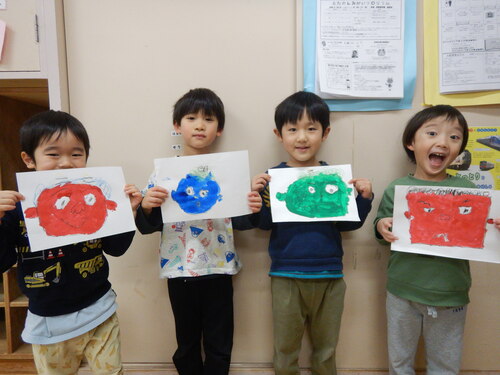 鬼のお面作り１